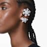 Idyllia ear cuff, Single, Mixed cuts, Snowflake, White, Rhodium plated - Swarovski, 5699970