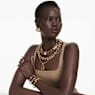 Imber Tennis necklace, Magnetic closure, Mixed cuts, White, Gold-tone plated - Swarovski, 5705481
