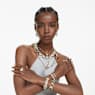 Chroma Tennis necklace, Octagon cut, Multicolored, Gold-tone plated - Swarovski, 5705587