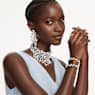Constella open ring, Crystal pearl, Round cuts, White, Rhodium plated - Swarovski, 5705599