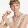 Constella open ring, Crystal pearl, Round cuts, White, Rhodium plated - Swarovski, 5705599