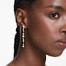 Constella drop earrings, Crystal pearl, Round cuts, White, Rhodium plated - Swarovski, 5705614
