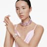 Matrix bangle, Baguette cut, Octagon shape, Pink, Gold-tone plated - Swarovski, 5705791