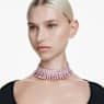 Matrix choker, Baguette cut, Pink, Rhodium plated - Swarovski, 5705800