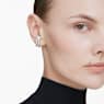 Manchettes d’oreilles Matrix, Taille ronde, Blanches, Métal rhodié - Swarovski, 5705835