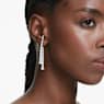 Matrix drop earrings, Gradient of round cuts, White, Rhodium plated - Swarovski, 5709257