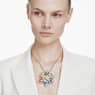 Idyllia pendant and brooch, Mixed cuts, Pavé, Flower, Multicolored, Gold-tone plated - Swarovski, 5709952
