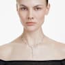 Constella Y necklace, Crystal pearl, Round cuts, White, Rhodium plated - Swarovski, 5711830