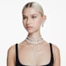 Matrix แหวน, เจียระไนทรง Baguette, ขาว, เคลือบโทนสีเงิน - Swarovski, 5714332
