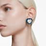 Dulcis Ohrclips, Herzschliff, Pavé, Herz, Blau, Rhodiniert - Swarovski, 5714385