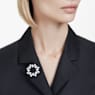 Matrix brooch, Pear cut, White, Rhodium plated - Swarovski, 5714646