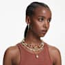 Gema drop earrings, Asymmetrical design, Mixed cuts, Multicolored, Gold-tone plated - Swarovski, 5714815