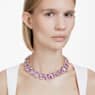 Collar Tennis Millenia, Cristales de gran tamaño, Talla octogonal, Morado, Baño tono oro - Swarovski, 5715330