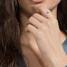Anello Attract, Taglio squadrato, Bianco, Placcato rodio - Swarovski, 5717552