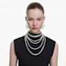 Collar en capas Millenia, Tallas mixtas, Blanco, Baño de rodio - Swarovski, 5717913