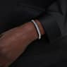 Matrix Armreif, Baguette-Schliff, Achteckform, Grau, Rutheniert - Swarovski, 5720367