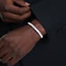 Matrix bangle, Baguette cut, Octagon shape, White, Rhodium plated - Swarovski, 5720621