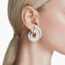 Ariana Grande x Swarovski drop earrings, Crystal Pearl, Mixed cuts, White, Rhodium plated - Swarovski, 5720869