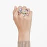 Idyllia ring, Mixed cuts, Pavé, Flower, Multicolored, Gold-tone plated - Swarovski, 5721592