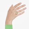 Idyllia open ring, Mixed cuts, Flower, Green, Gold-tone plated - Swarovski, 5721598