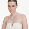 Colar Constella, Lapidação redonda, Branco, Lacado a ródio - Swarovski, 5722472