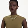 Constella Y necklace, Mixed cuts, Green, Gold-tone plated - Swarovski, 5722474