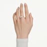 Stilla Attract ring, Round cut, White, Gold-tone plated - Swarovski, 5723293