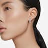 Attract ต่างหูทรงหยดน้ำ, เจียระไนทรงกลม, น้ำเงิน, เคลือบโรเดียม - Swarovski, 5723563