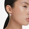 Bella drop earrings, Round cut, Pink, Rhodium plated - Swarovski, 5724290