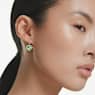 Bella ต่างหูทรงหยดน้ำ, เจียระไนทรงกลม, เขียว, เคลือบโรเดียม - Swarovski, 5724291