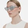 Sunglasses, Cat-eye shape, Silver tone - Swarovski, 5724505