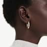 Dextera hoop earrings, Octagon shape, Round cut, White, Gold-tone plated - Swarovski, 5724584