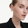 Matrix earrings, Baguette cut, Knot, White, Rhodium plated - Swarovski, 5727040