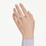 Matrix ring, Baguette cut, Knot, White, Rhodium plated - Swarovski, 5727112