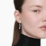 Constella drop earrings, Round cut, White, Rhodium plated - Swarovski, 5728584