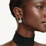 Millenia drop earrings, Round cut, White, Rhodium plated - Swarovski, 5731149