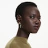 Constella drop earrings, Mixed cuts, Green, Gold-tone plated - Swarovski, 5732248