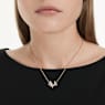 Idyllia Lilia necklace, Butterfly, White, Gold-tone plated - Swarovski, 5736068