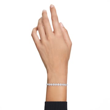 Angelic 手链, 圆形切割, 密镶, 小码, 白色, 镀铑 - Swarovski, 5071173