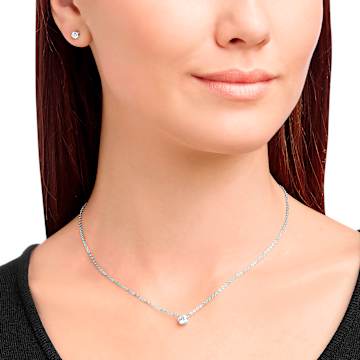 Attract セット, ラウンドカット, ホワイト, ロジウム・プレーティング - Swarovski, 5113468