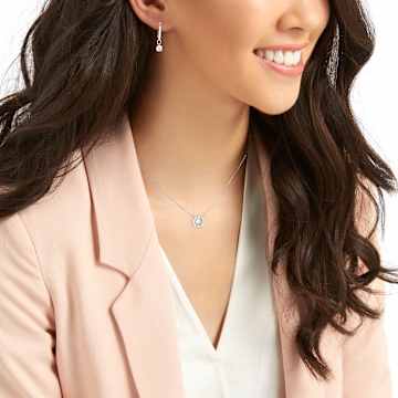 Parure Swarovski Sparkling Dance, Coupe ronde, Petit, Blanc, Métal rhodié - Swarovski, 5279018
