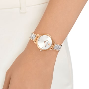 Zegarek Cosmic Rock, Swiss Made, Metalowa bransoleta, W odcieniu srebra, Powłoka w odcieniu różowego złota - Swarovski, 5376092