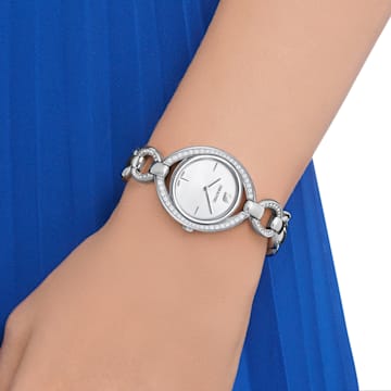 Montre Stella, Bracelet en métal, blanc, acier inoxydable - Swarovski, 5376815