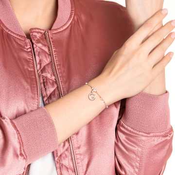 Swarovski Remix Collection G charm, White, Rose gold-tone plated - Swarovski, 5437614