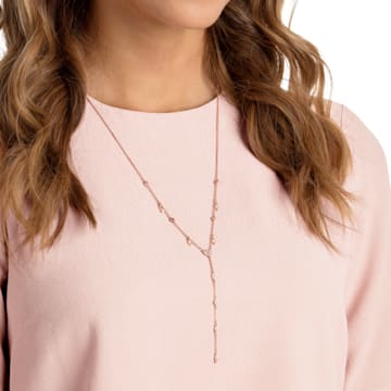 One Y necklace, Multicolored, Rose-gold tone plated - Swarovski, 5439313