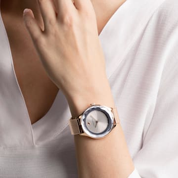 Octea Nova watch, Milanese bracelet, Gray, Rose-gold tone PVD - Swarovski, 5451634