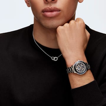 Octea Lux Chrono watch, Swiss Made, Metal bracelet, Grey, Stainless steel - Swarovski, 5452504