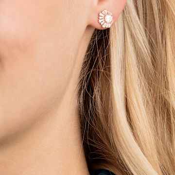 Sunshine Ohrstecker, Verschiedene Schliffe, Sonne, Weiß, Roségold-Legierungsschicht - Swarovski, 5459597