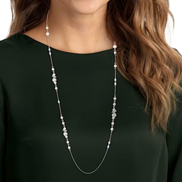 Leonore Strandage necklace, Multicoloured, Rhodium plated - Swarovski, 5479976