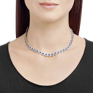 Angelic necklace, Blue, Rhodium plated - Swarovski, 5482698